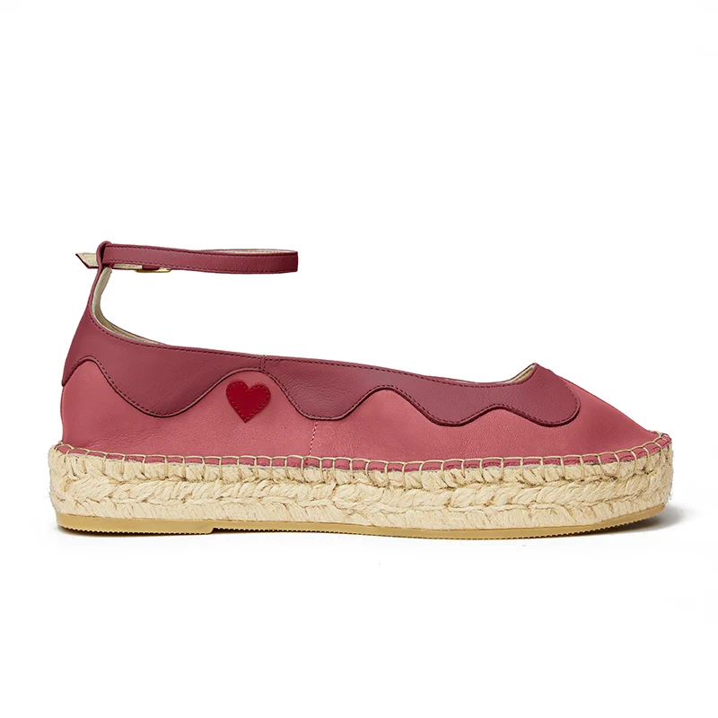 Burst of Love Espadrilles - Punch and peony nappa leather