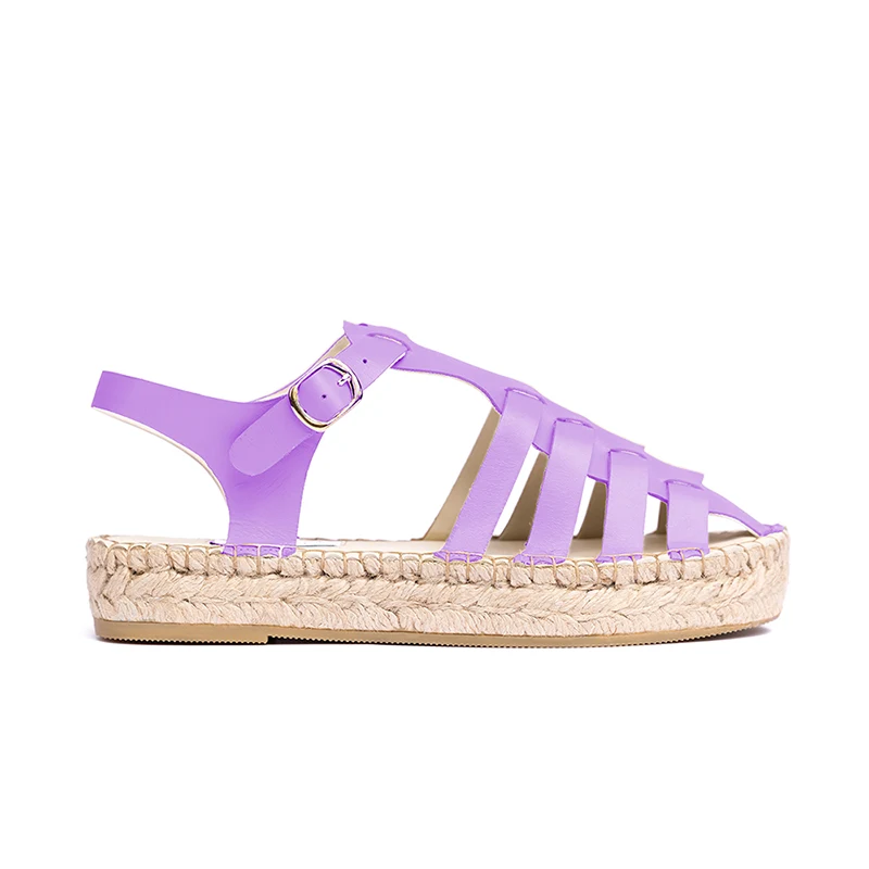 Espadrille leather sandals - Orchid Nappa leather