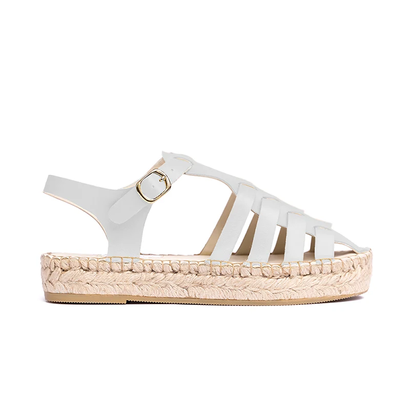 Espadrille leather sandals - White Nappa leather
