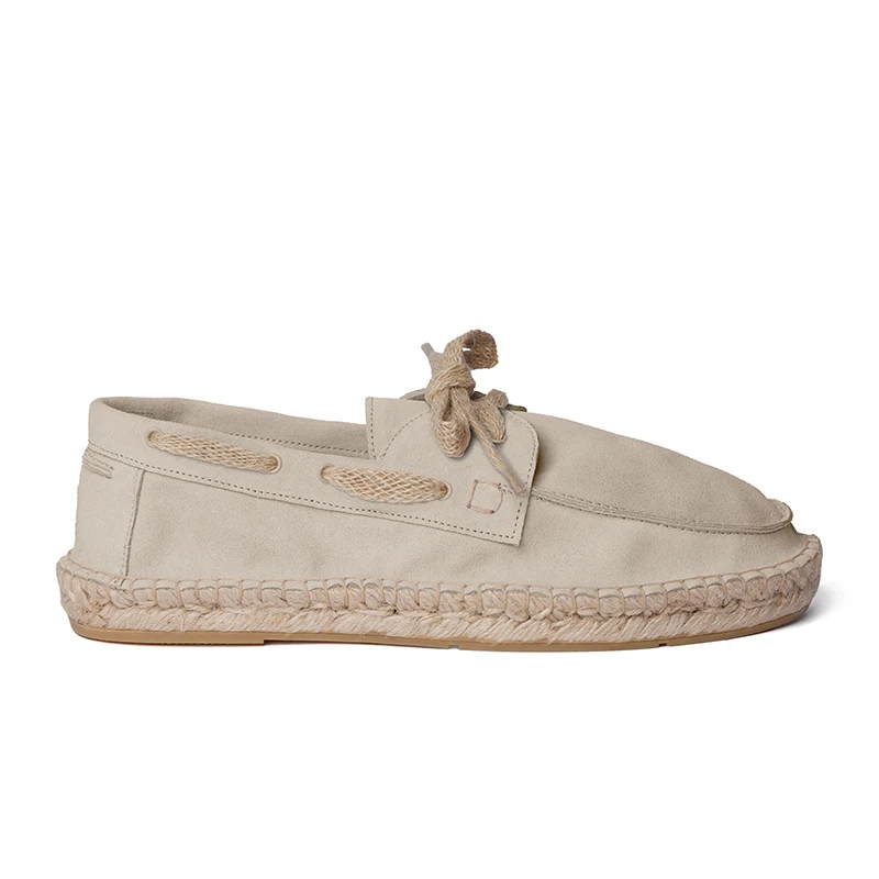 Men's boat shoe espadrilles - Earth suede leather