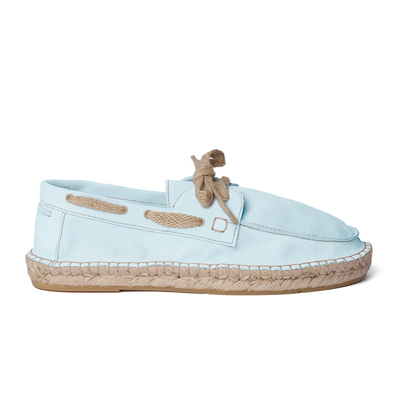 Men's boat shoe espadrilles - Pastel suede leather