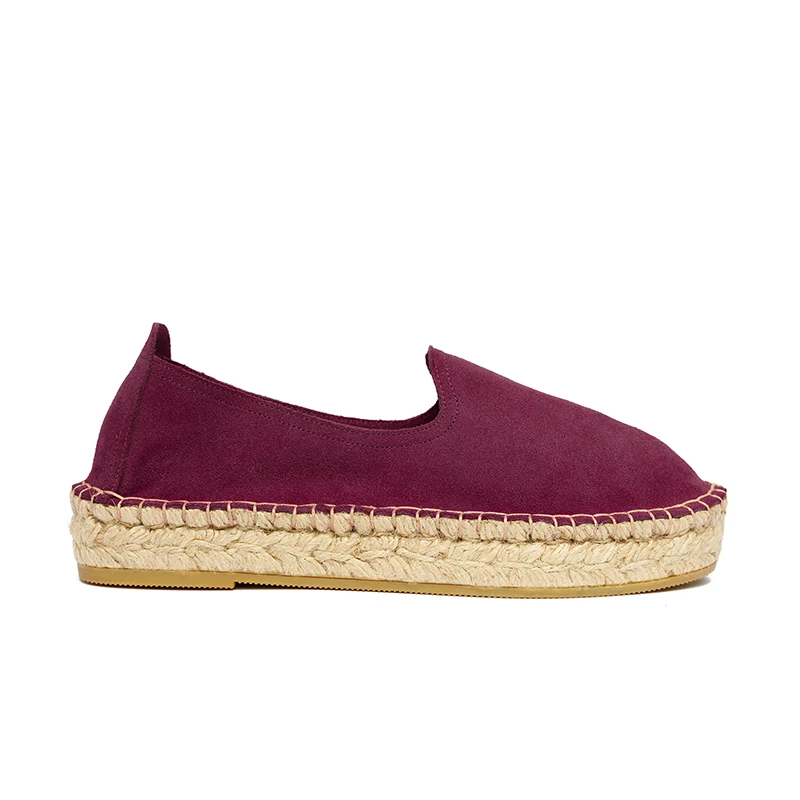 Woman's classic loafer espadrilles - Cardinal suede leather