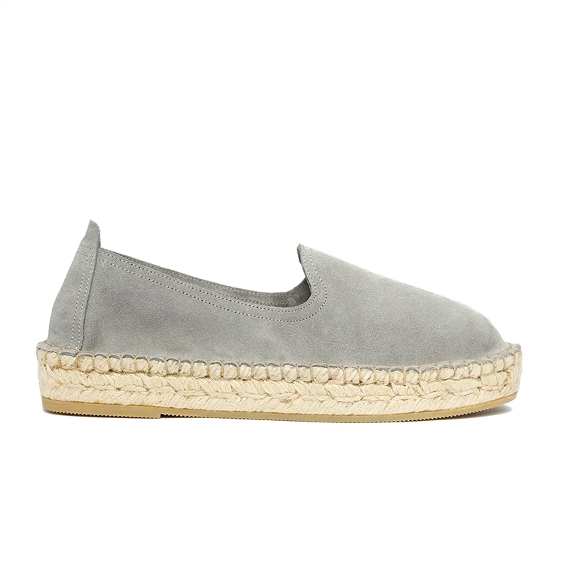 Woman's classic loafer espadrilles - Plume suede leather