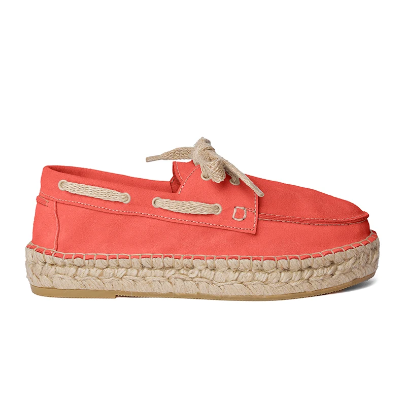 Women's boat shoe espadrilles - Parrot suede leather