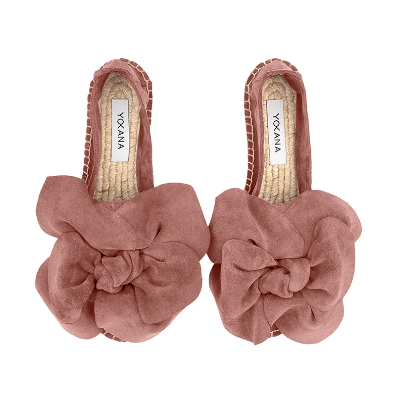 Yokana's Flower espadrilles - Brownrose suede leather