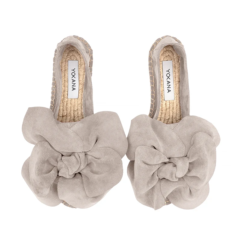 Yokana's Flower espadrilles - Earth suede leather