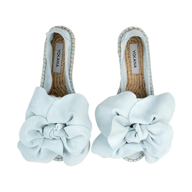 Yokana's Flower espadrilles - Pastel suede leather